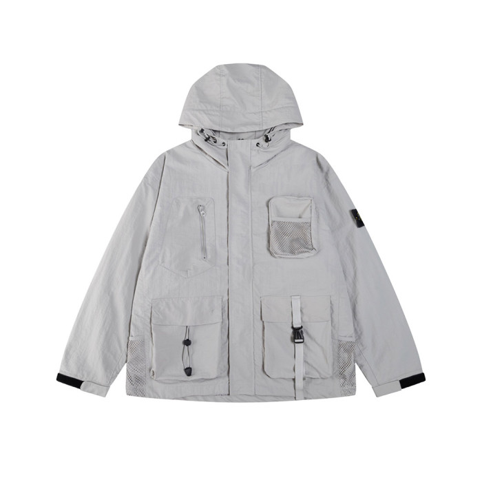 Men Women Nylon Hooded Jacket Windproof Techwear Casual Streetwear Coats Outdoor Tops Unisex