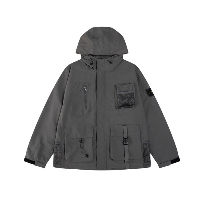 Men Women Nylon Hooded Jacket Windproof Techwear Casual Streetwear Coats Outdoor Tops Unisex