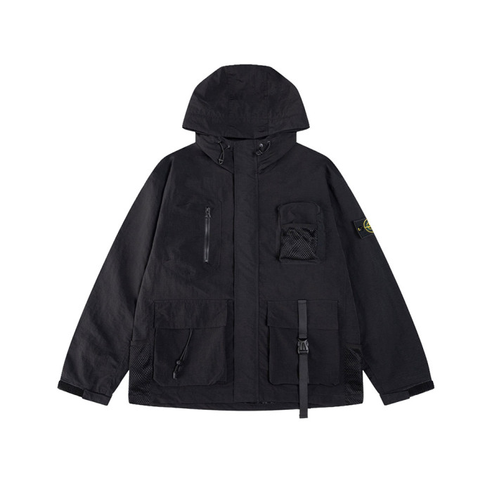 Men Women Nylon Hooded Jacket Windproof Techwear Casual Streetwear Coats Outdoor Tops Unisex
