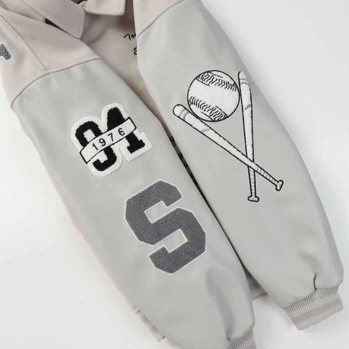 Men Long Sleeve Baseball Jackets Leather Jersey Tops Women Tracksuit