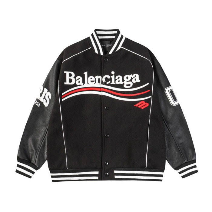 Men Long Sleeve Zip Up Baseball Jackets Leather Jersey Tops Women Tracksuit