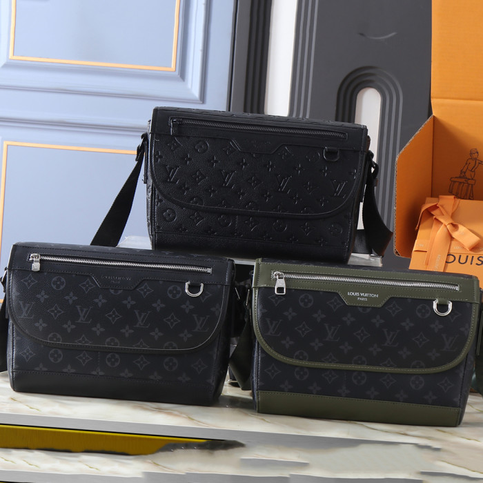 Men Messenger Shoulder Bag Leather Crossbody Sling Handbags Business Houlder Bag