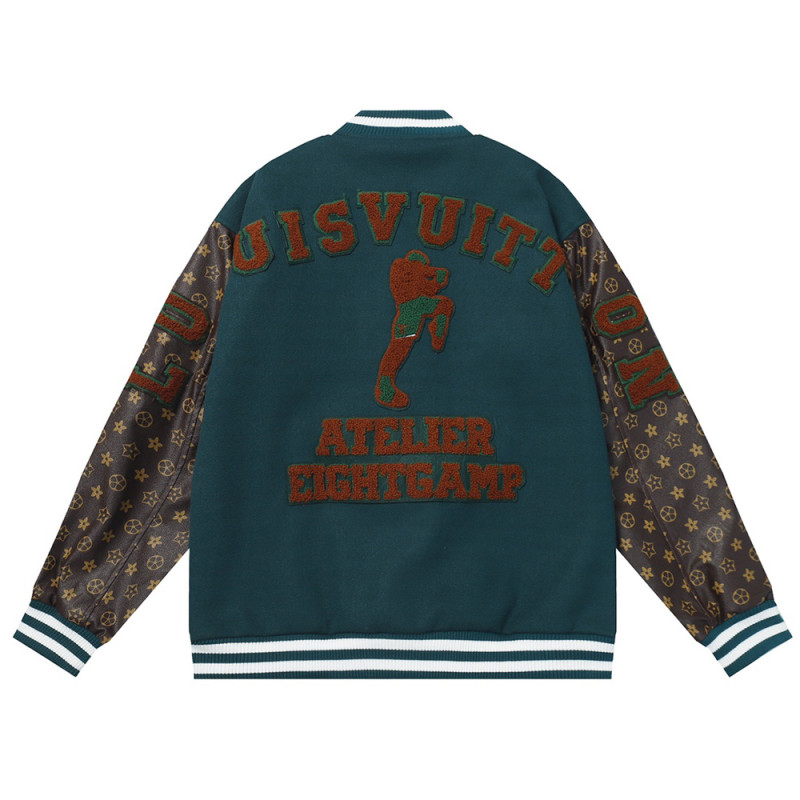 Men Long Sleeve Baseball Jackets Leather Jersey Tops Women Tracksuit