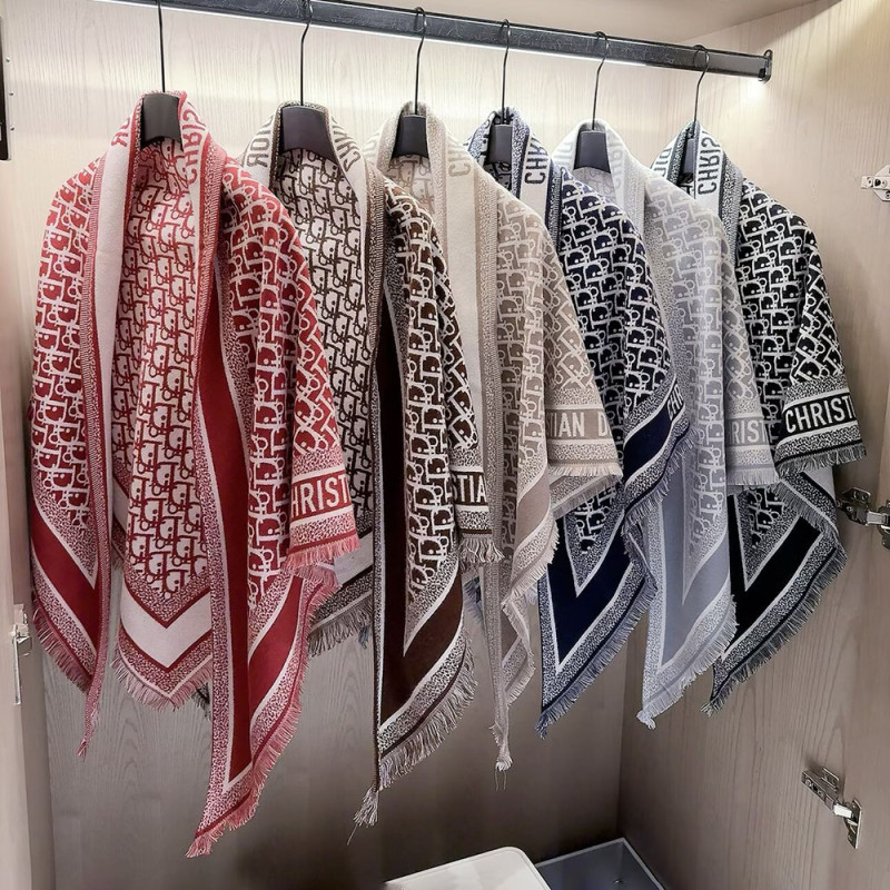 Women Men Logo Scarf Wool Cashmere Scarves Shawl Blanket Wrap Thickened Knitted Scarf