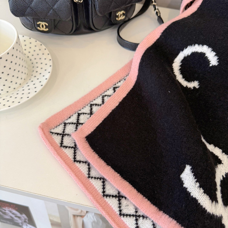 Women Men Logo Scarf Wool Cashmere Scarves Shawl Blanket Wrap Thickened Knitted Scarf