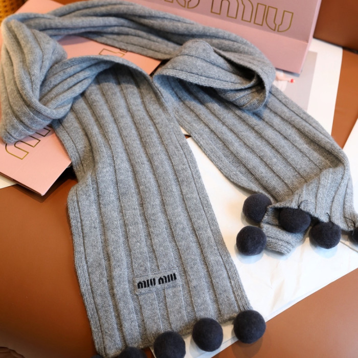 Women Men Logo Scarf Wool Cashmere Scarves Shawl Blanket Wrap Thickened Knitted Scarf