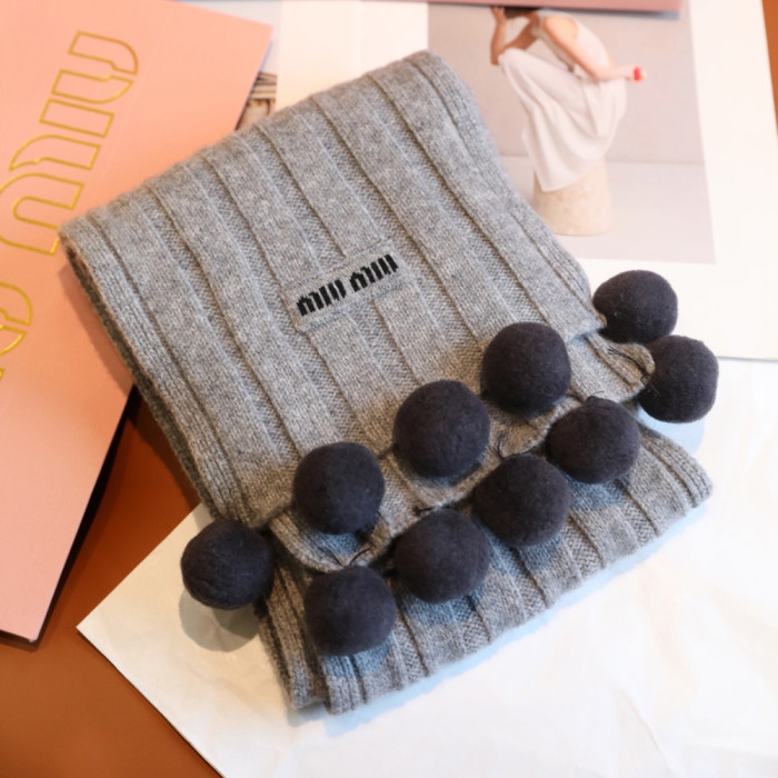 Women Men Logo Scarf Wool Cashmere Scarves Shawl Blanket Wrap Thickened Knitted Scarf