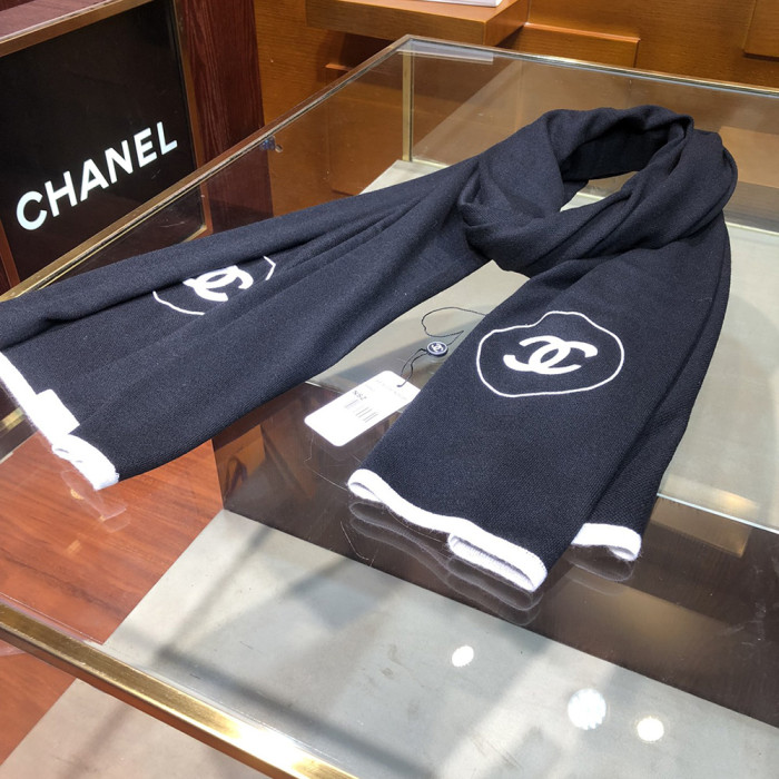 Women Men Logo Scarf Wool Cashmere Scarves Shawl Blanket Wrap Thickened Knitted Scarf