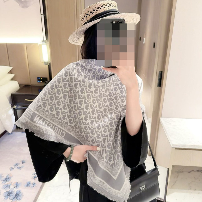 Women Men Logo Scarf Wool Cashmere Scarves Shawl Blanket Wrap Thickened Knitted Scarf