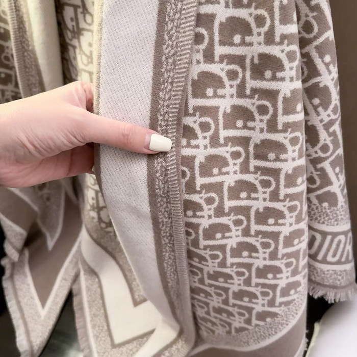 Women Men Logo Scarf Wool Cashmere Scarves Shawl Blanket Wrap Thickened Knitted Scarf