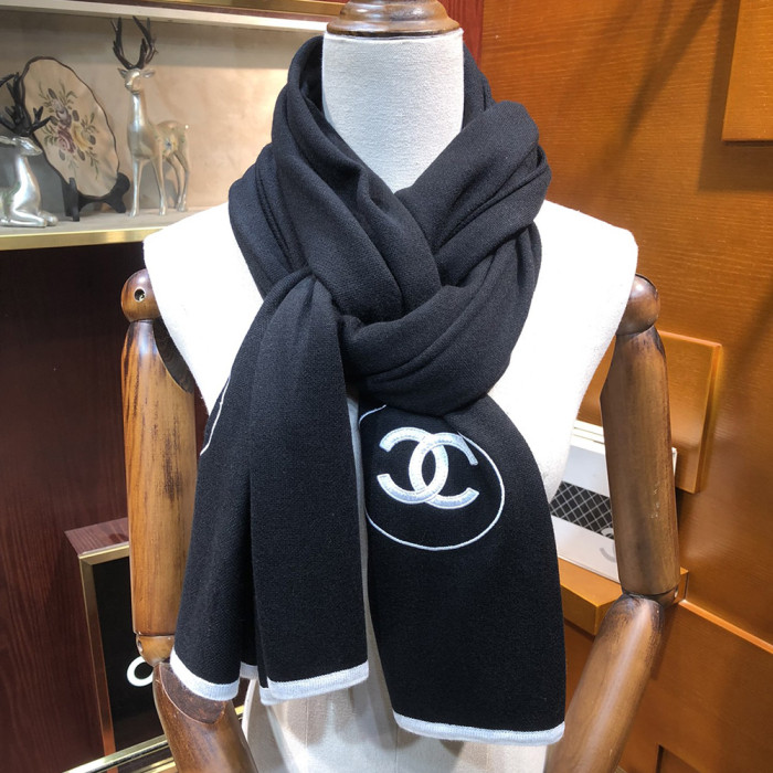 Women Men Logo Scarf Wool Cashmere Scarves Shawl Blanket Wrap Thickened Knitted Scarf