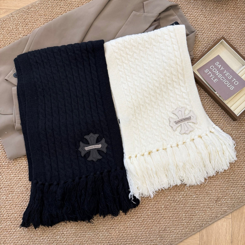 Women Men Logo Scarf Wool Cashmere Scarves Shawl Blanket Wrap Thickened Knitted Scarf