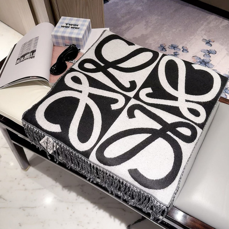 Women Men Logo Scarf Wool Cashmere Scarves Shawl Blanket Wrap Thickened Knitted Scarf