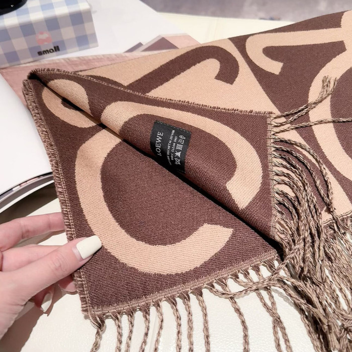 Women Men Logo Scarf Wool Cashmere Scarves Shawl Blanket Wrap Thickened Knitted Scarf