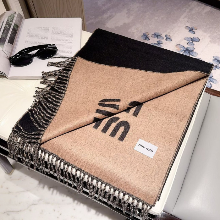 Women Men Logo Scarf Wool Cashmere Scarves Shawl Blanket Wrap Thickened Knitted Scarf
