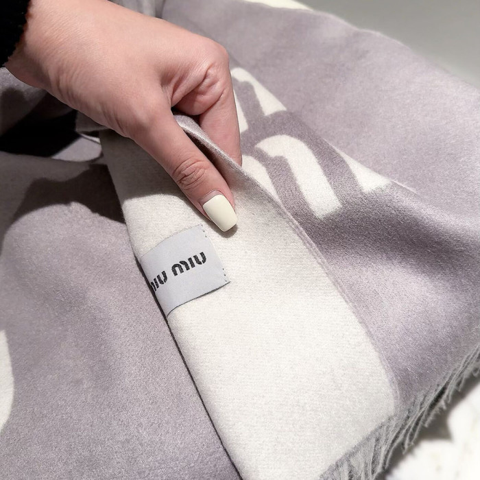 Women Men Logo Scarf Wool Cashmere Scarves Shawl Blanket Wrap Thickened Knitted Scarf