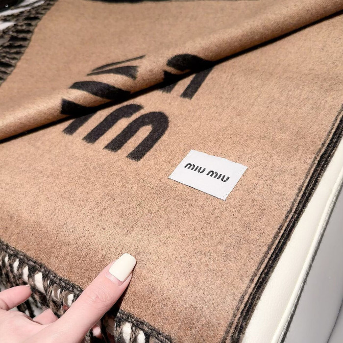 Women Men Logo Scarf Wool Cashmere Scarves Shawl Blanket Wrap Thickened Knitted Scarf