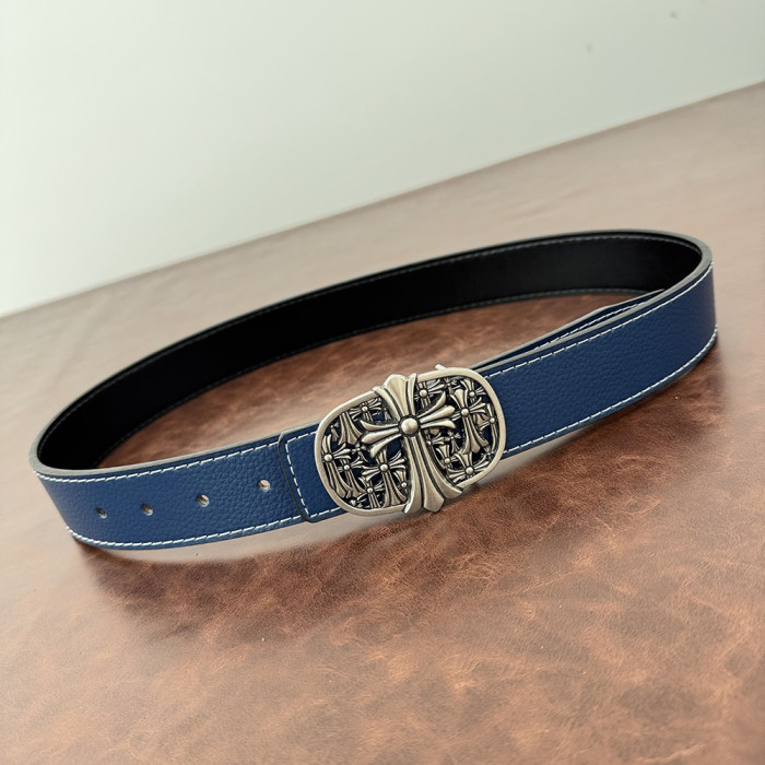Women Men Belt 3.8 cm Cowhide Leather Buckle Belt Unisex Waistband Waist Strap