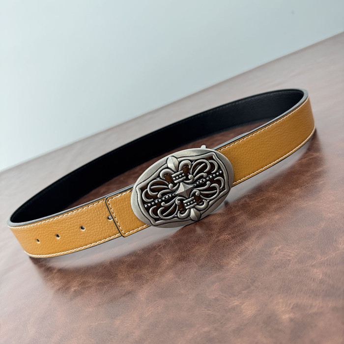 Women Men Belt 3.8 cm Cowhide Leather Buckle Belt Unisex Waistband Waist Strap