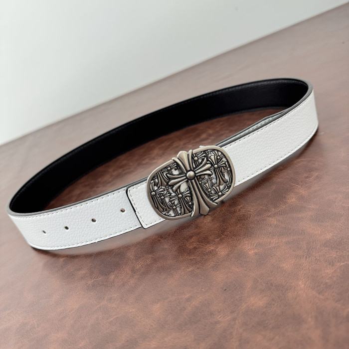 Women Men Belt 3.8 cm Cowhide Leather Buckle Belt Unisex Waistband Waist Strap