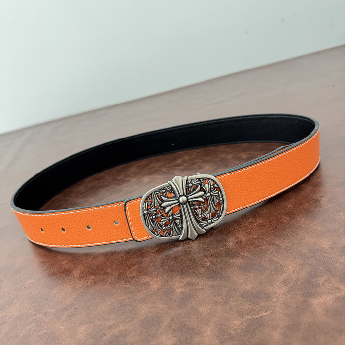Women Men Belt 3.8 cm Cowhide Leather Buckle Belt Unisex Waistband Waist Strap