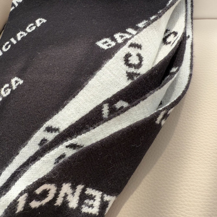 Women Men Logo Scarf Wool Cashmere Scarves Shawl Blanket Wrap Thickened Knitted Scarf