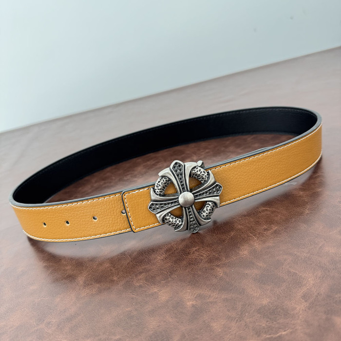 Women Men Belt 3.8 cm Cowhide Leather Buckle Belt Unisex Waistband Waist Strap