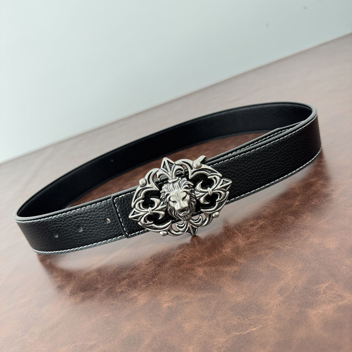 Women Men Belt 3.8 cm Cowhide Leather Buckle Belt Unisex Waistband Waist Strap