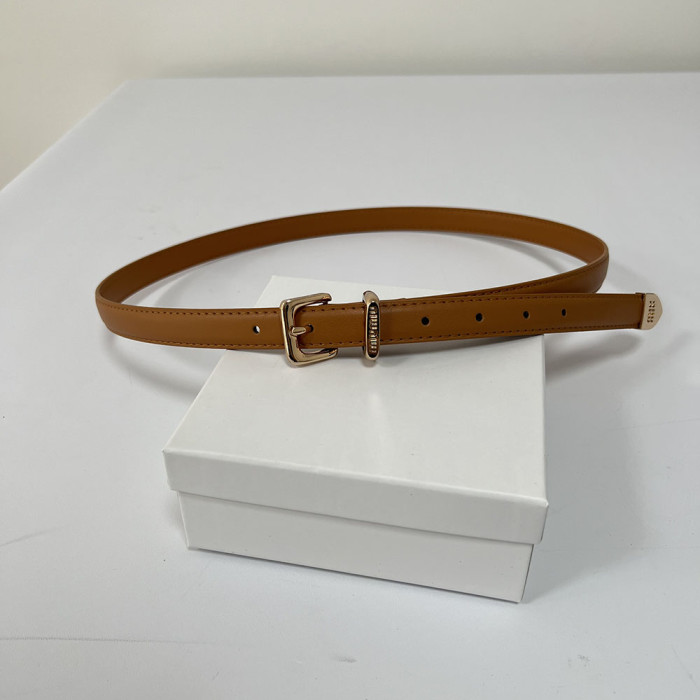 Women Men Belt 1.8 cm Cowhide Leather Buckle Belt Unisex Waistband Waist Strap