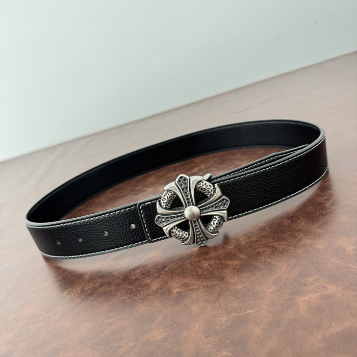 Women Men Belt 3.8 cm Cowhide Leather Buckle Belt Unisex Waistband Waist Strap