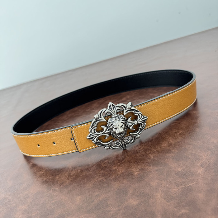 Women Men Belt 3.8 cm Cowhide Leather Buckle Belt Unisex Waistband Waist Strap