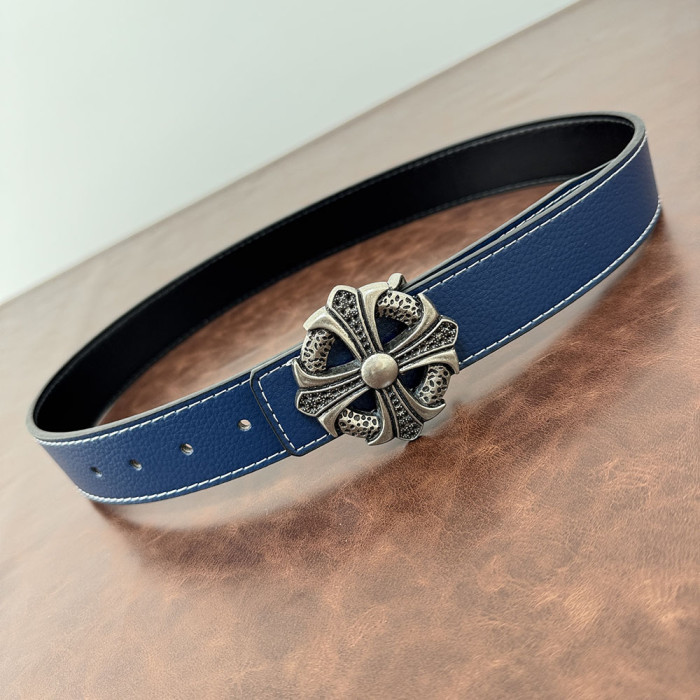 Women Men Belt 3.8 cm Cowhide Leather Buckle Belt Unisex Waistband Waist Strap
