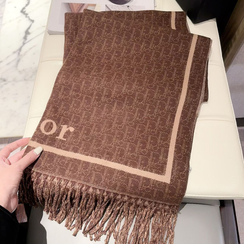 Women Men Logo Scarf Wool Cashmere Scarves Shawl Blanket Wrap Thickened Knitted Scarf