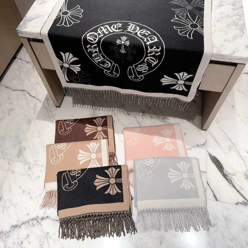 Women Men Logo Scarf Wool Cashmere Scarves Shawl Blanket Wrap Thickened Knitted Scarf