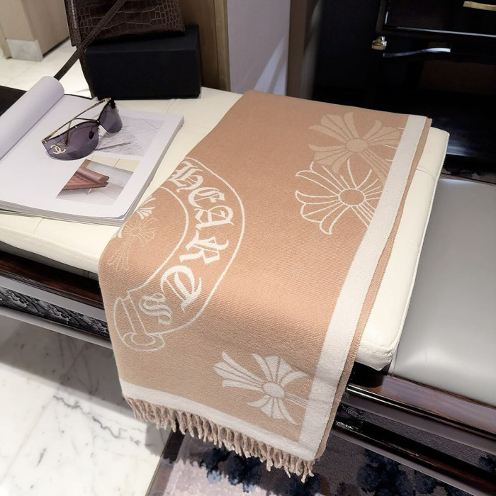 Women Men Logo Scarf Wool Cashmere Scarves Shawl Blanket Wrap Thickened Knitted Scarf