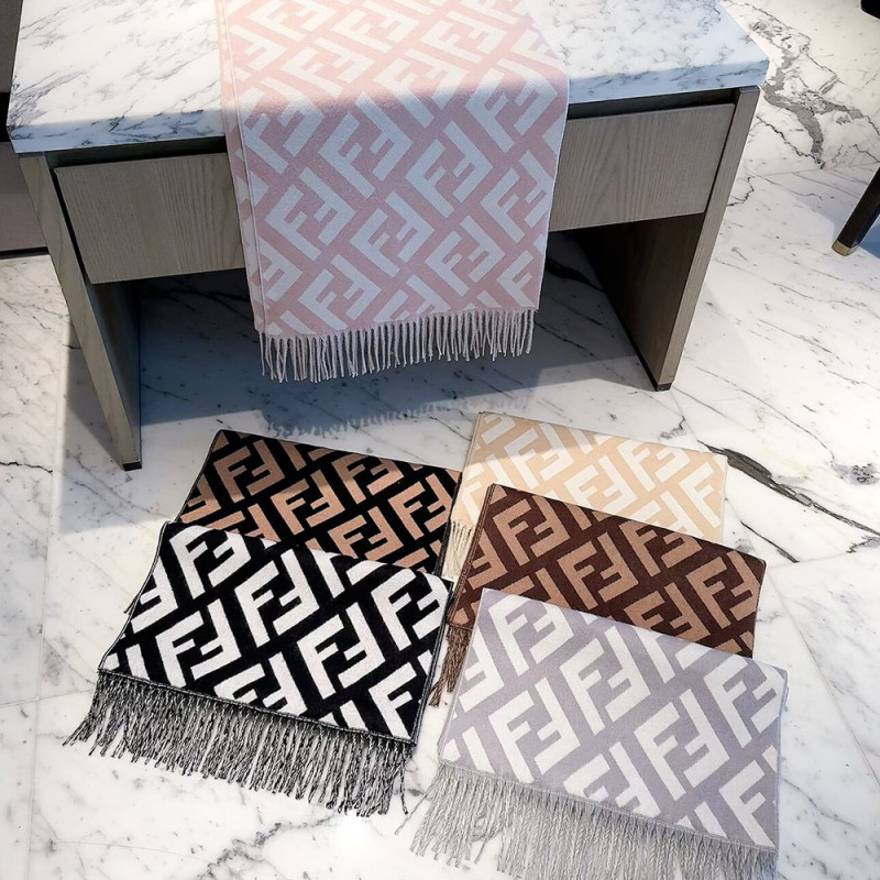 Women Men Logo Scarf Wool Cashmere Scarves Shawl Blanket Wrap Thickened Knitted Scarf