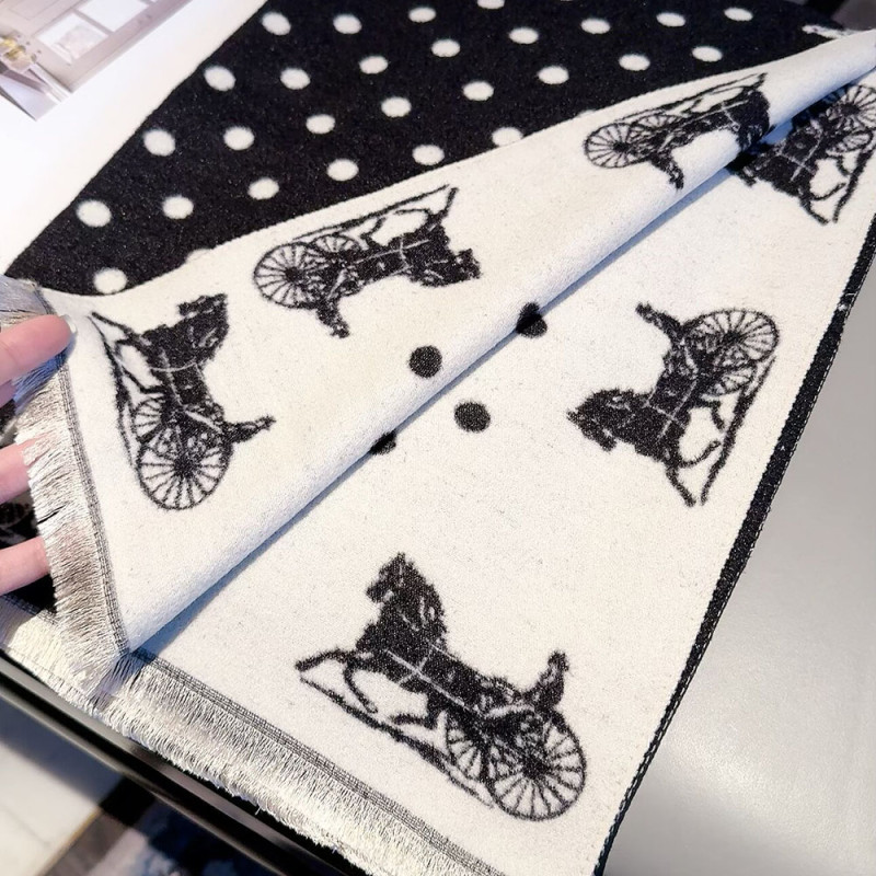 Women Men Logo Scarf Wool Cashmere Scarves Shawl Blanket Wrap Thickened Knitted Scarf
