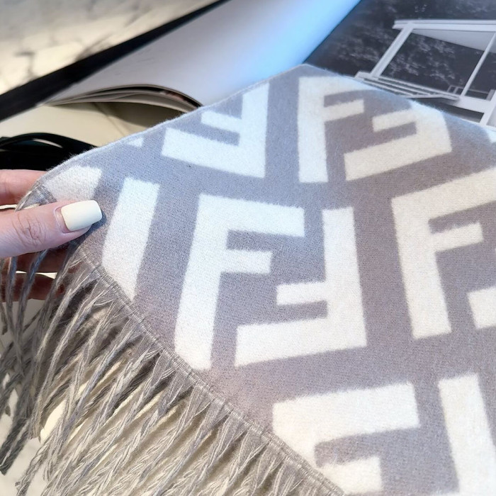 Women Men Logo Scarf Wool Cashmere Scarves Shawl Blanket Wrap Thickened Knitted Scarf