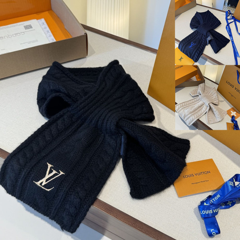 Women Men Logo Scarf Wool Cashmere Scarves Shawl Blanket Wrap Thickened Knitted Scarf