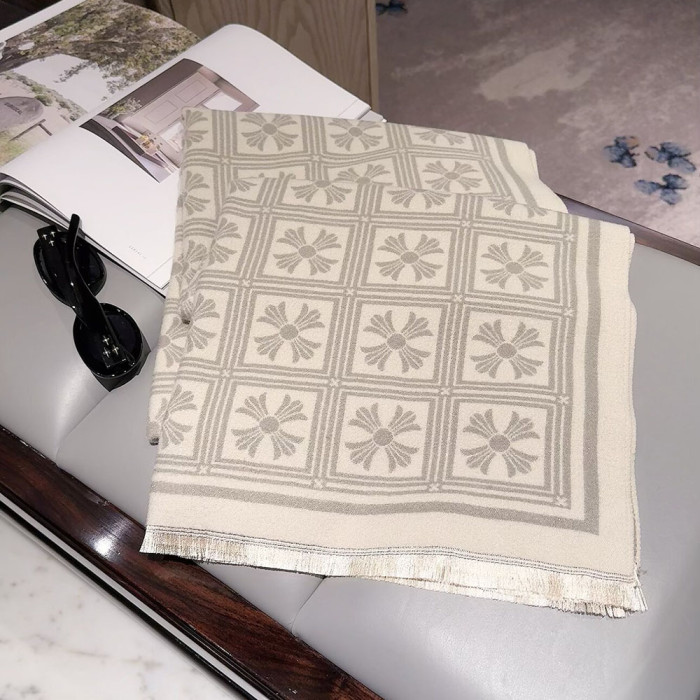 Women Men Logo Scarf Wool Cashmere Scarves Shawl Blanket Wrap Thickened Knitted Scarf