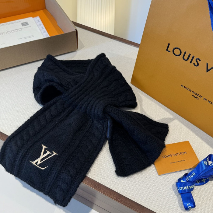 Women Men Logo Scarf Wool Cashmere Scarves Shawl Blanket Wrap Thickened Knitted Scarf