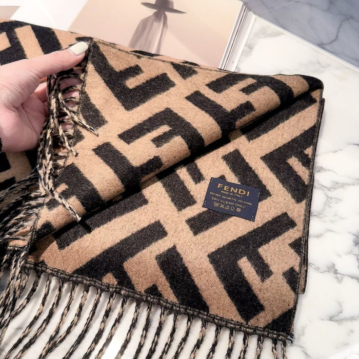 Women Men Logo Scarf Wool Cashmere Scarves Shawl Blanket Wrap Thickened Knitted Scarf