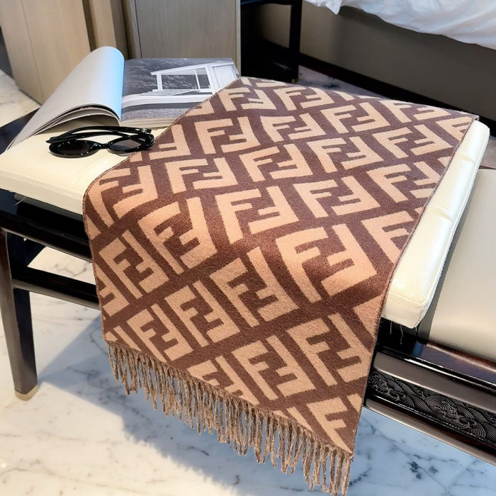 Women Men Logo Scarf Wool Cashmere Scarves Shawl Blanket Wrap Thickened Knitted Scarf