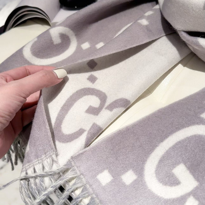 Women Men Logo Scarf Wool Cashmere Scarves Shawl Blanket Wrap Thickened Knitted Scarf
