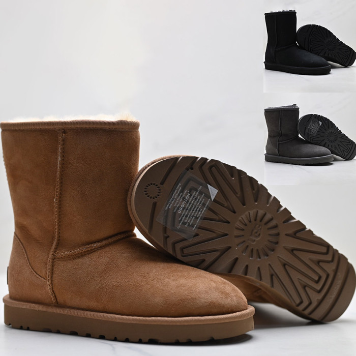 Unisex Winter Boots Shearling Lined Slip Resistant Thermal Snow Booties 35-40