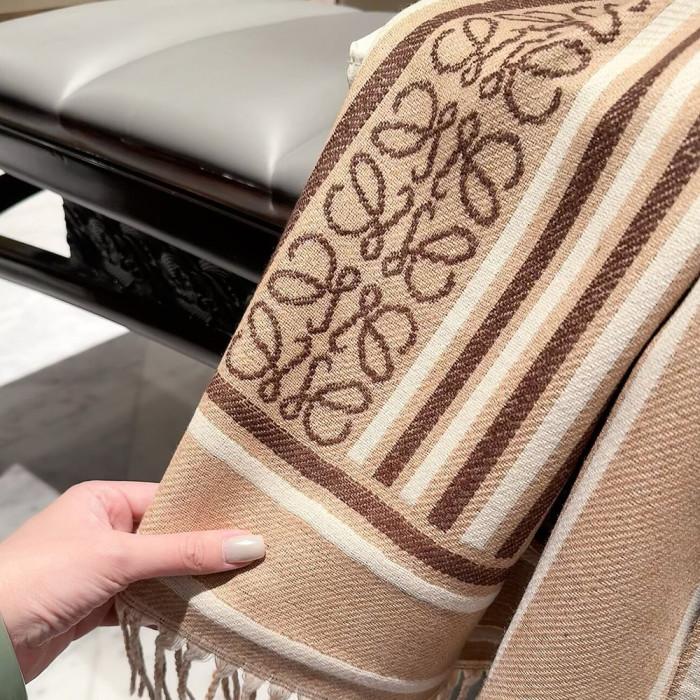 Women Men Logo Scarf Wool Cashmere Scarves Shawl Blanket Wrap Thickened Knitted Scarf