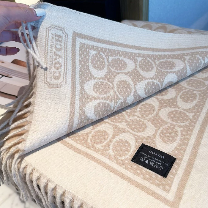 Women Men Logo Scarf Wool Cashmere Scarves Shawl Blanket Wrap Thickened Knitted Scarf