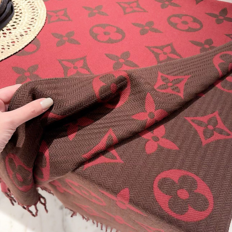 Women Men Logo Scarf Wool Cashmere Scarves Shawl Blanket Wrap Thickened Knitted Scarf