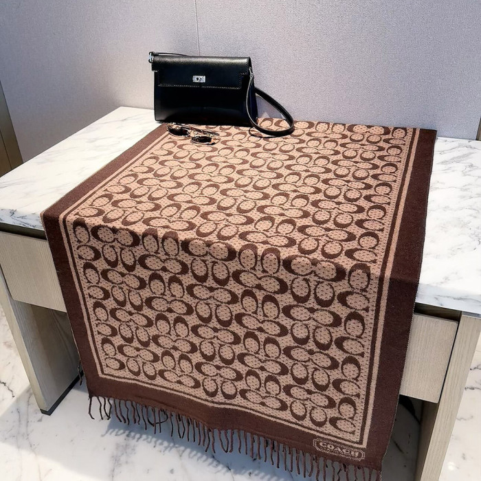 Women Men Logo Scarf Wool Cashmere Scarves Shawl Blanket Wrap Thickened Knitted Scarf