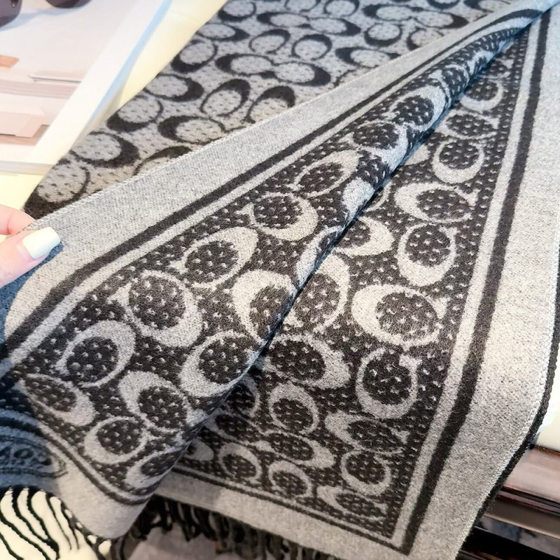 Women Men Logo Scarf Wool Cashmere Scarves Shawl Blanket Wrap Thickened Knitted Scarf
